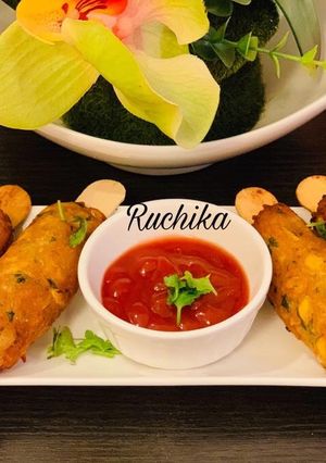 A picture of Corn kababs.