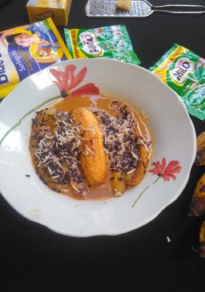 Foto resep Pisang goreng kuah milo