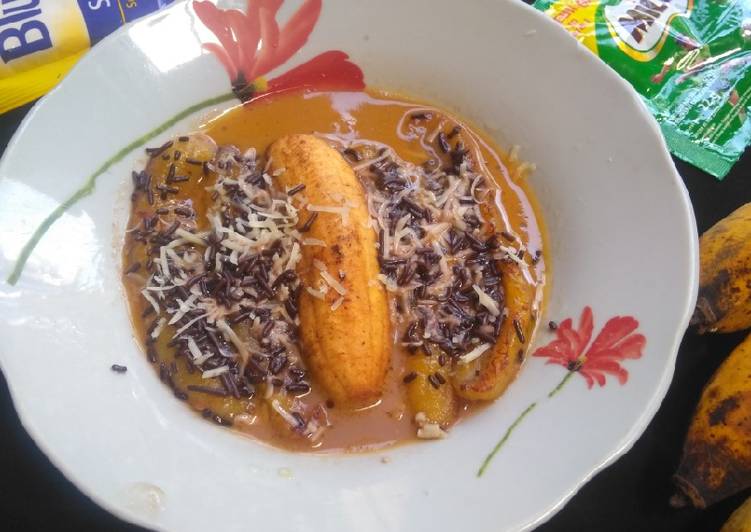 Pisang goreng kuah milo