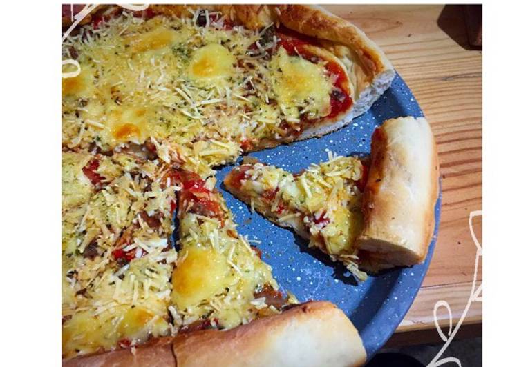 Cara Gampang Membuat Pizza crust favorit Anti Gagal