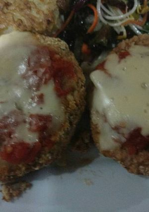 Una foto de Milanesas de zapallitos a la napolitana