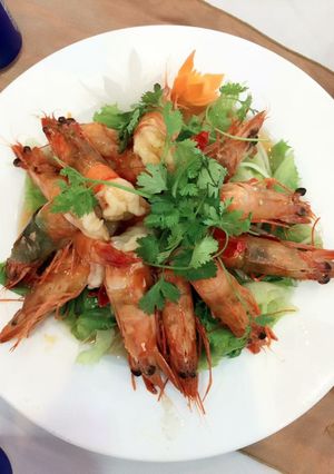 Hình của món Tôm sốt cam.