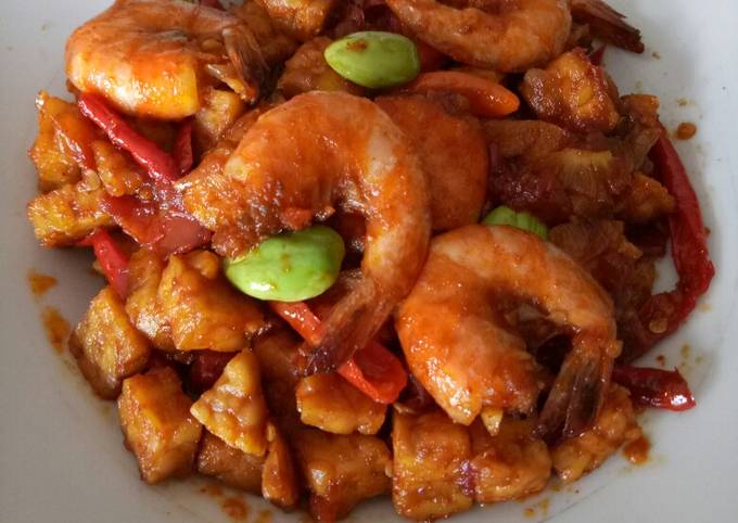 Resep Sambel Goreng Udang Tempe Pete Oleh Dhea Suryati Cookpad