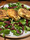 Cacennau Cymreig Caws, Cenhinen a Bara Lawr – savoury Welsh cakes