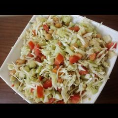 A picture of Kachumar salad with chickpeas.