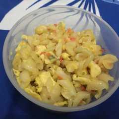 A picture of MPASI 10+ Macaroni with Egg.