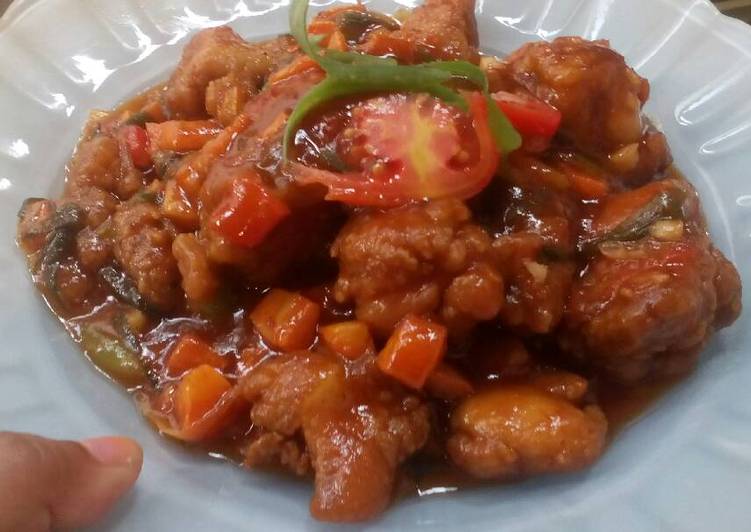Cara mudah memasak Chicken crispy with sauce Anti Gagal