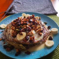 A picture of Pistachio Cardamom Pancakes.