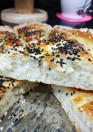 صورة لوصفة خبز البيدا التركي ⁦🇹🇷 بماء غازي ⁩