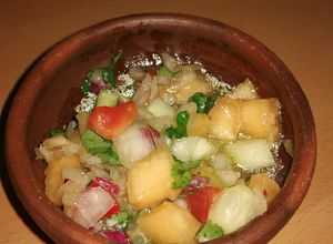Una foto de Ceviche de melón