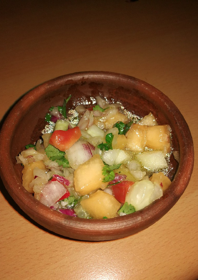 Una foto de Ceviche de melón