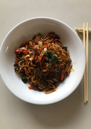 A picture of Use-up Pork Stir Fry with Mirin.