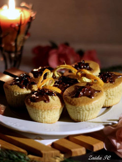 Una foto de Magdalenas de Yogur, Naranja y Chocolate