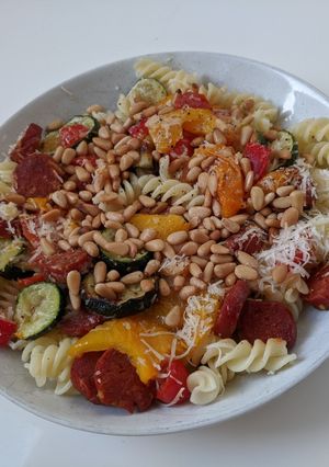 A picture of Mediterranean Vegetable Pasta.