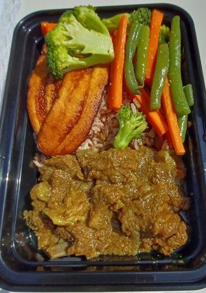 A picture of Curried goat.