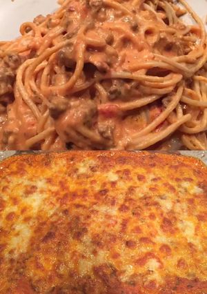 A picture of Creamy Baked Spaghetti.