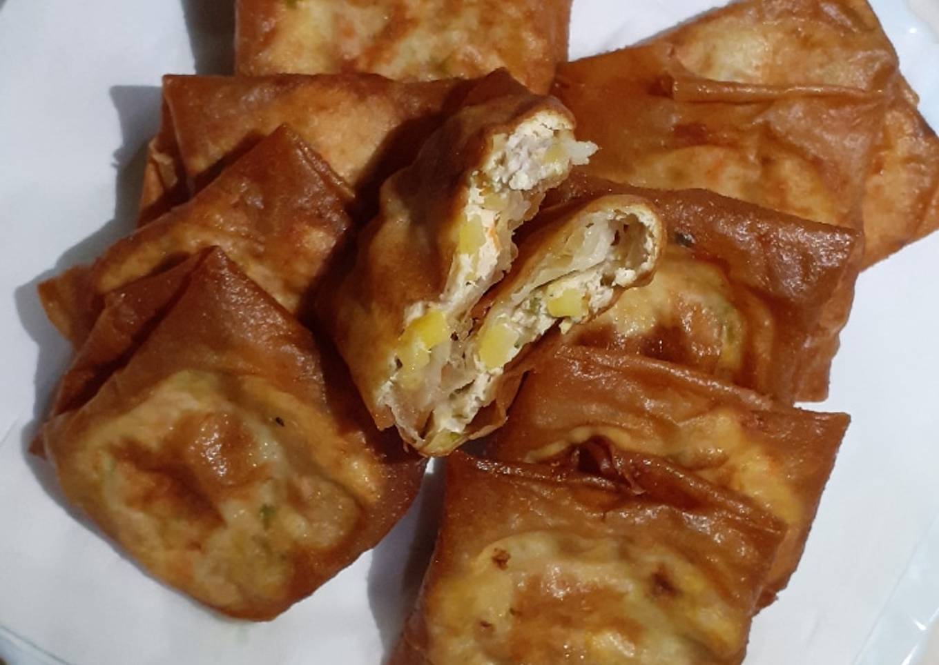 Martabak mini kulit pangsit bumbu simpel