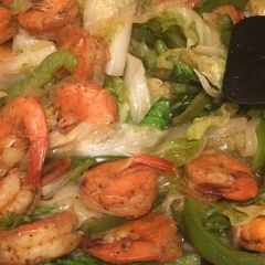 A picture of Cabbage and Cajun Shrimp.