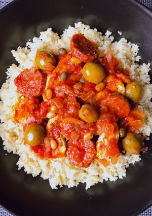 Une photo de Poulet au chorizo et aux olives
