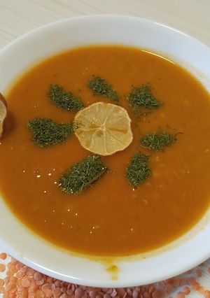 عکسی از دستور سوپ عدس ترکی (مرجیمک چورباسی)😋