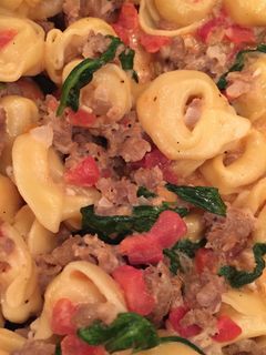 A picture of Italian Sausage Tortellini Soup.