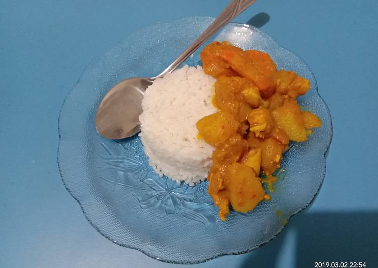 Kare Ayam simpel ala Jepang (tanpa kare block)
