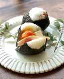 Prosciutto and Egg Yolk Onigiri Rice Ball