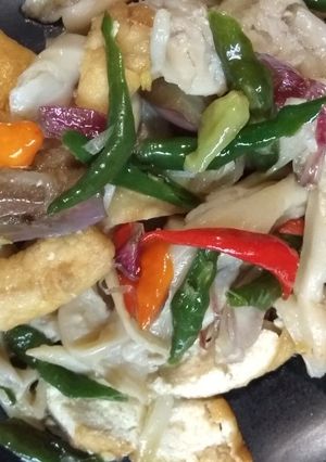 Foto resep Tumis campur(tahu,jamur&terong)