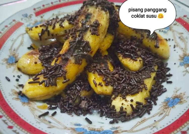 Cara Gampang Menyajikan Pisang panggang coklat susu Sederhana