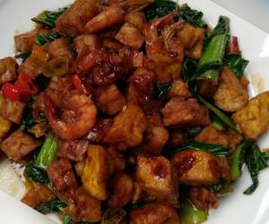 Resep mudah Tumis pokcoy (udang,tahu,tempe) saus tiram Lezat Mantap