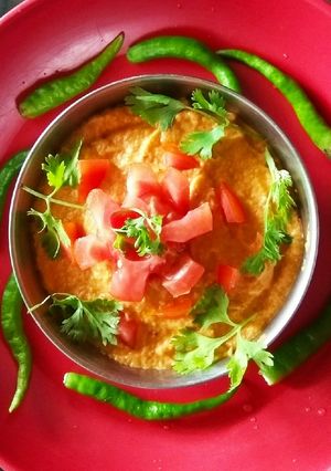 A picture of Tomato cabbage bharta.