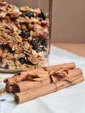 Granola a la canela, sin azúcares agregados ni edulcorantes ni miel (proteica y vegana)