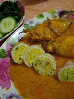 Foto resep Cumi isi Tahu Telur bumbu Kalio