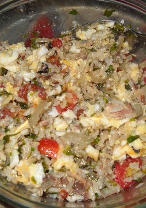 Una foto de Arroz con gremolata y sardinas