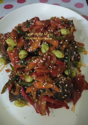 Foto resep Tumis Petai Pedas Manis Oriental Ikan Patin 👌😋