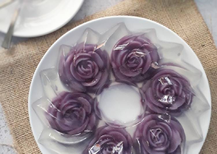 Resep Puding Kaca Ubi Ungu #Pr_recookagarlebihjeli yang Lezat Sekali
