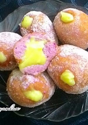 Foto resep Donat ubi ungu isi custard