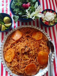 عکسی از دستور ماکارونی با سویا و قارچ