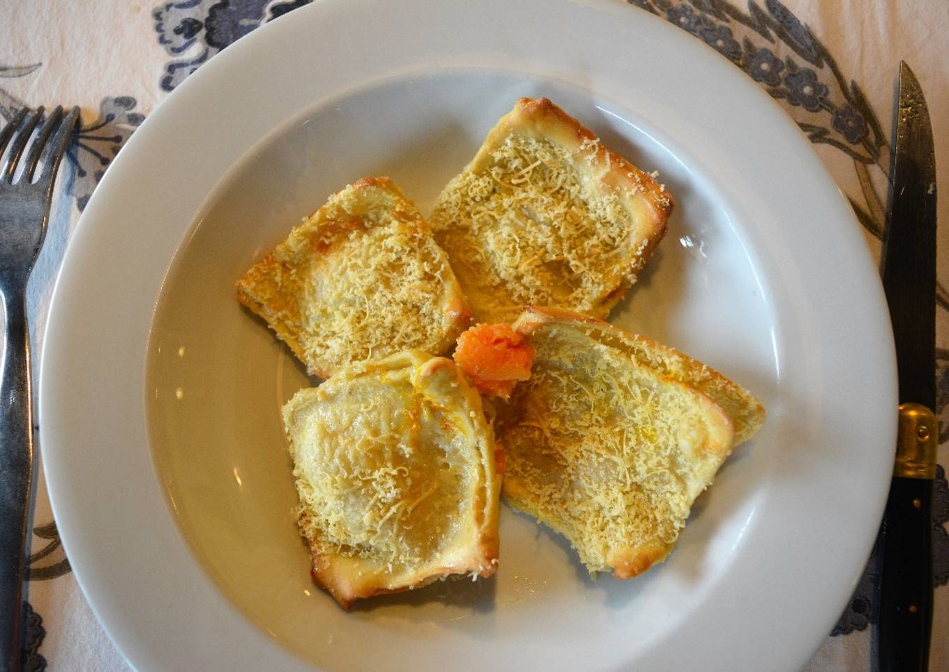 Ravioles de calabaza al horno