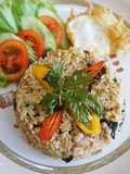 Stir-Fried Basil Pork with Rice and Fried Egg