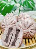 Purple Rice and Red Bean Steamed Buns