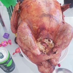 A picture of Rice stuffed Turkey.