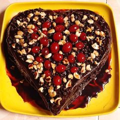 A picture of Valentine Chocolate Fudge Cake.