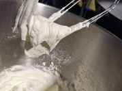 Una foto de crema chantilly