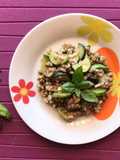 Insalata di riso integrale con lenticchie e zucchine
