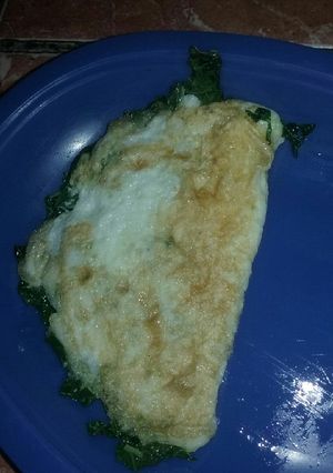 Una foto de Omelette de claras con espinaca