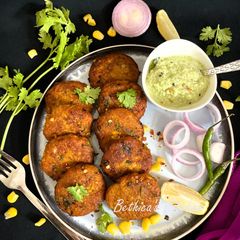 A picture of Sweet Corn & Quinoa Tikki.