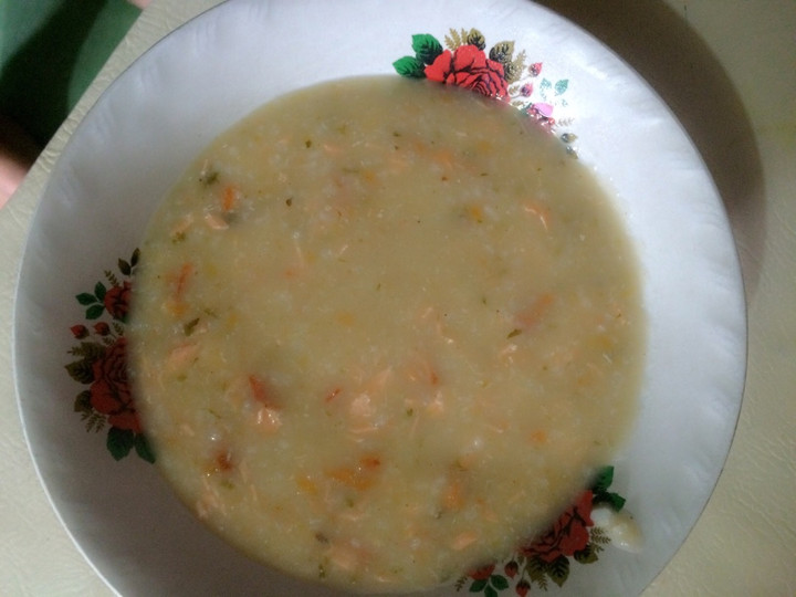 Resep Bubur tim salmon keju, Enak Banget