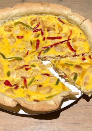 Une photo de Tarte aux poulet et poivron comme une fajita