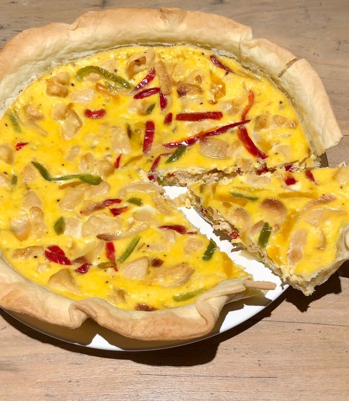 Une photo de Tarte aux poulet et poivron comme une fajita